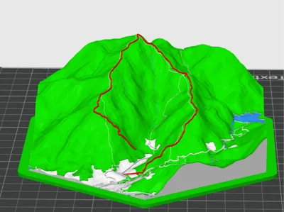 Nanchang Meiling Xinsipo Route and Mountain Contour Map