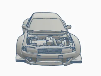 widebody nissan r33 opening hood