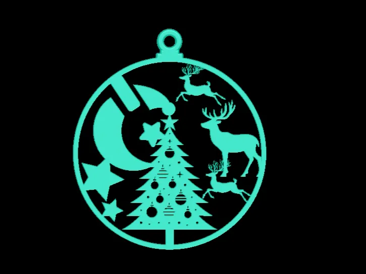 Deer Tree Christmas Ornament