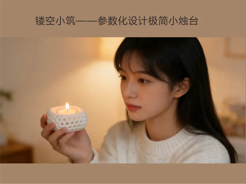 镂空小筑-参数化极简小烛台