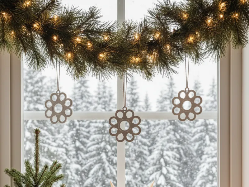 Minimalist Snow Flower Tree Ornament