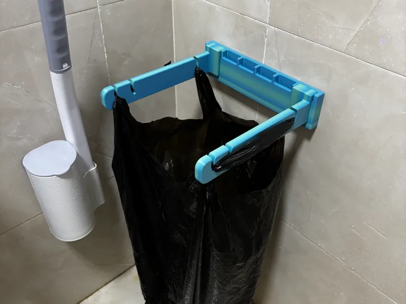 壁挂式垃圾袋支架|可调宽度|免打孔安装