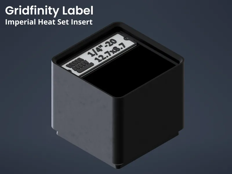 Gridfinity Bin Label Heat Set Insert (Imperial)
