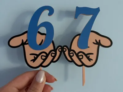 Six Seven Cake Topper