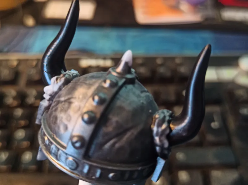 Horned beer bottle helmet Clencairn