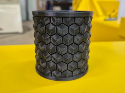 Pen Holder Hexagonal Textured 