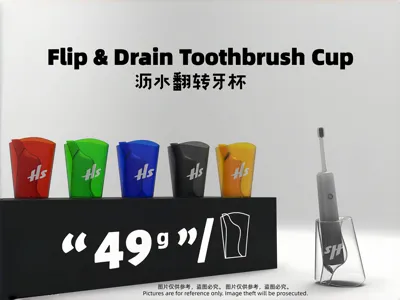Drainable Flip Toothbrush Cup