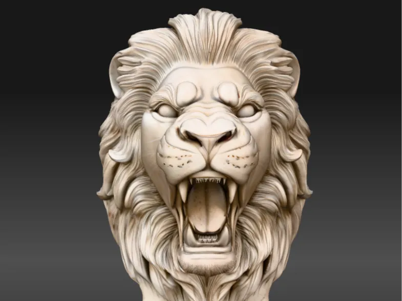 Majestic Lion Head Sculpture