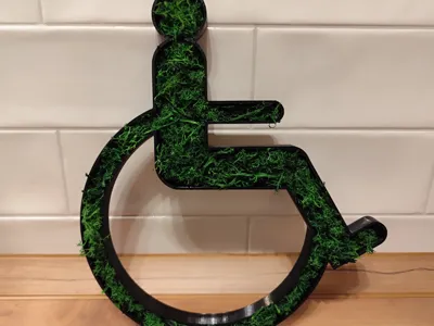 WC Sign Wheelchair Moss