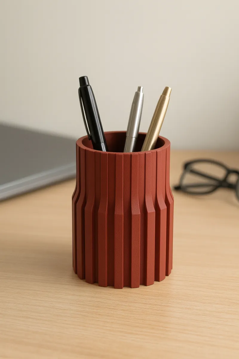 Modern Ribbed Pen Holder