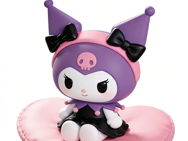 Kuromi sur socle cœur