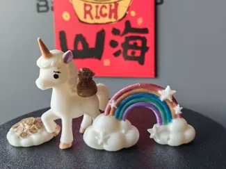 独角兽马上有钱摆件手办无需AMS