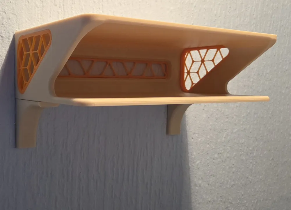 Wall shelf with decor - no AMS needed. - Free 3D Print Model - MakerWorld
