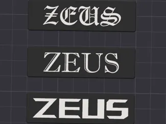 Zeus-Schildchen