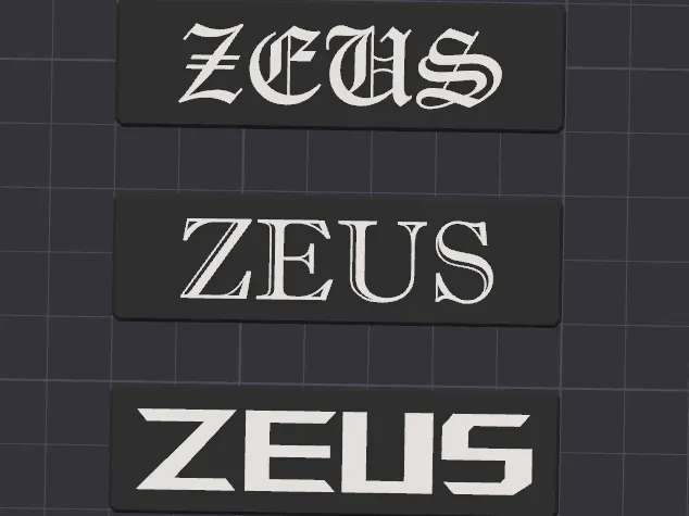Zeus-Schildchen