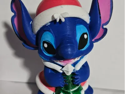 Stitch with Christmas tree 