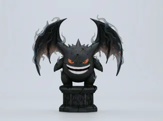 Gengar on a gothic stone