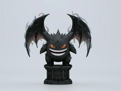 Gengar on a gothic stone