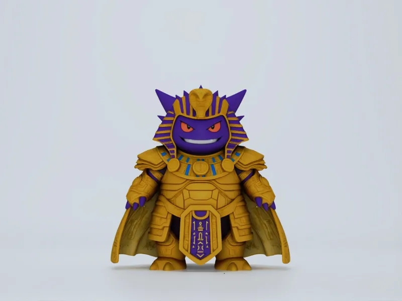 Gengar wearing golden pharaoh armor