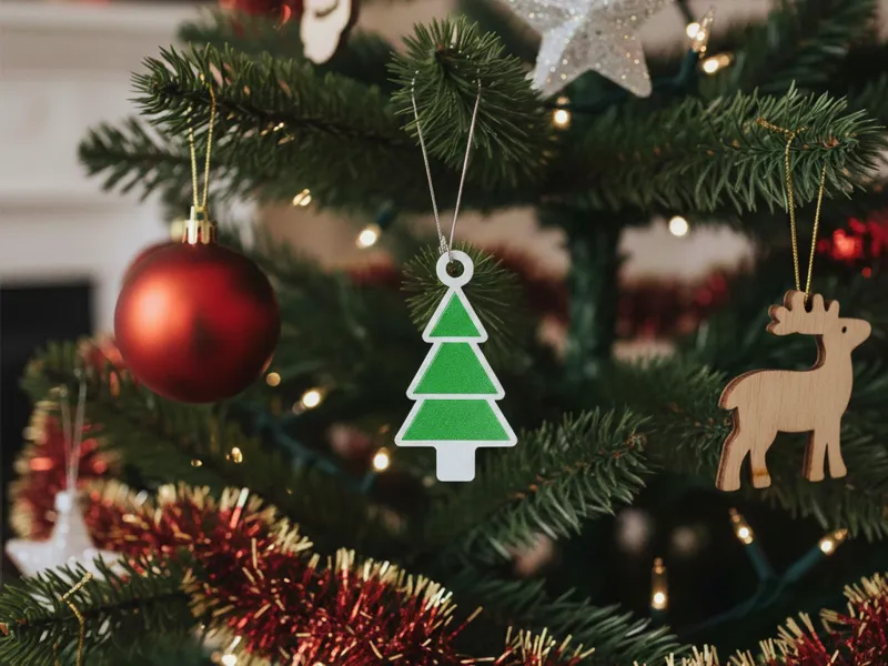Two-Color Christmas Tree Ornament