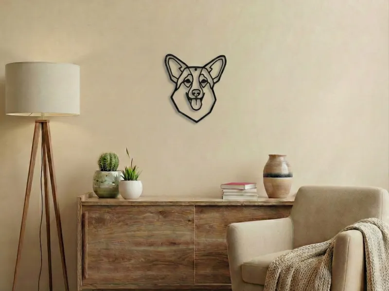 Corgi Wall Art - Minimalist Dog Silhouette Decor