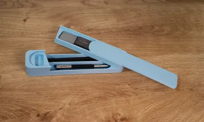 pencil case with sliding lock
