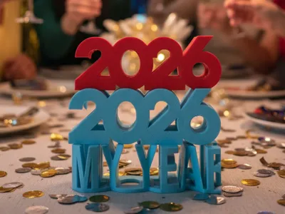 2026 WILL BE MY YEAR New Year Ambigram Display