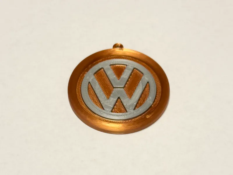 Portachiavi VolksWagen rotondo con anello