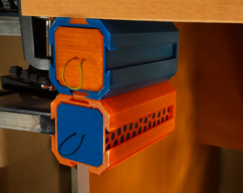 Modular drawers with under desk mount
