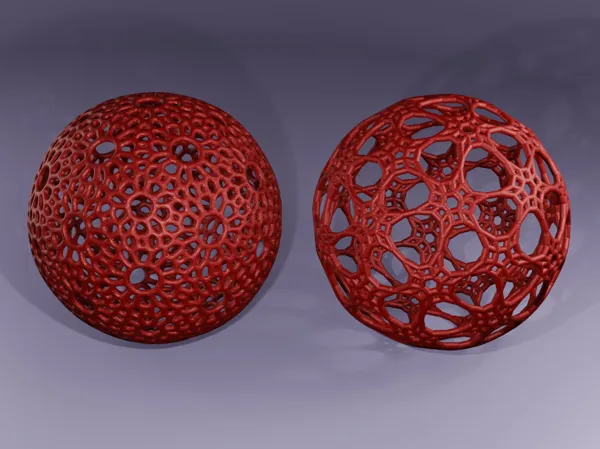 Boules de Noël effet Voronoi et fil de fer