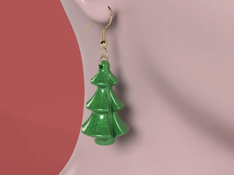 Christmas tree earrings