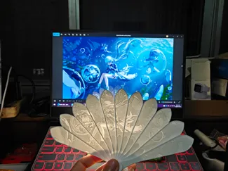 原神水神芙宁娜透光浮雕扇子