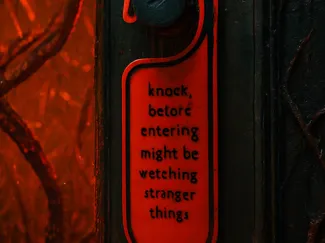 Knock before entering Stranger Things sign