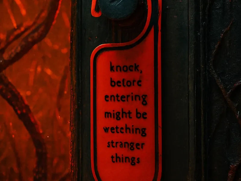 Knock before entering Stranger Things sign