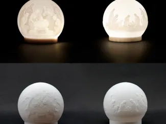 Christmas Nativity Scene Lithophane Sphere Lamp