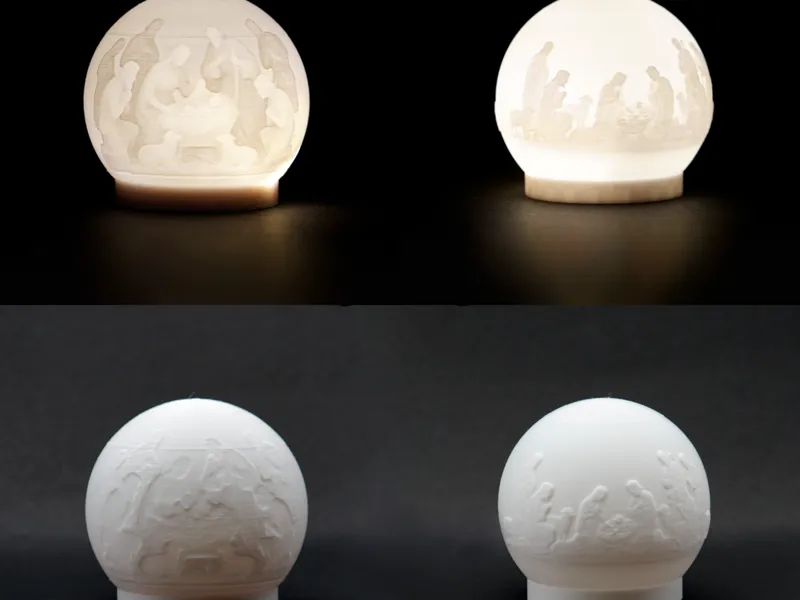 Christmas Nativity Scene Lithophane Sphere Lamp