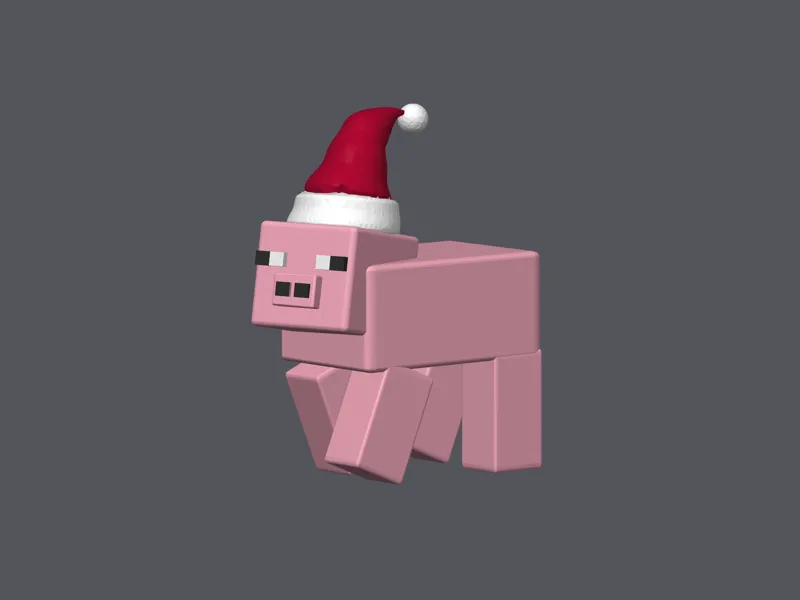 Christmas Minecraft Pig