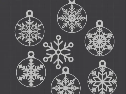 Christmas Snowflake Ornaments | 3D Printable Decor