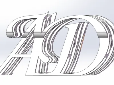 Adam Artistic Text Dual View 3D Ornament