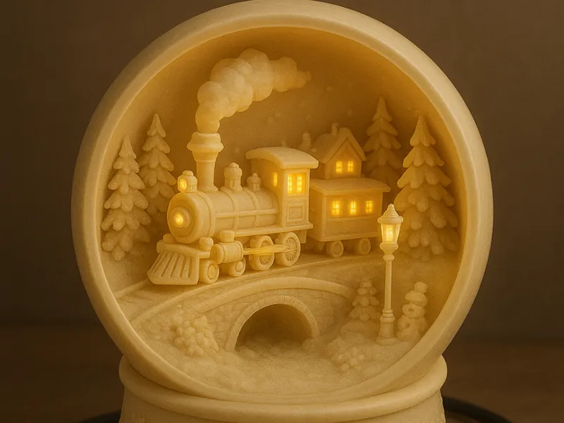 Train Globe snow
