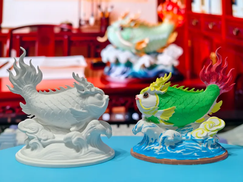 ROUND9龙鱼摆件中国传统文化祥瑞桌面摆件鱼跃龙门吉祥富余招财纳福