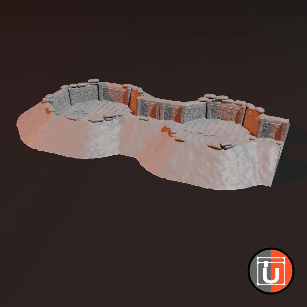 Trench Terrain - Wide Sections - Free 3D Print Model - MakerWorld