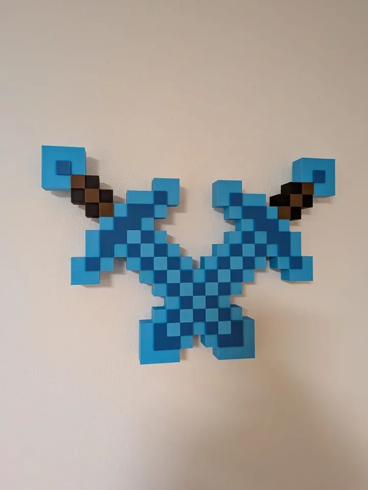 Minecraft sword wall decor - Free 3D Print Model - MakerWorld