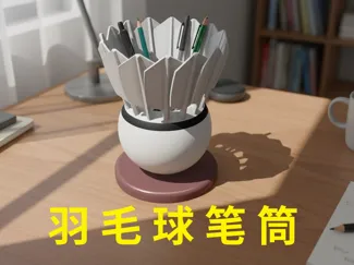 羽毛球笔筒 创意笔筒