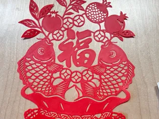 鲤鱼锦绣剪纸窗花
