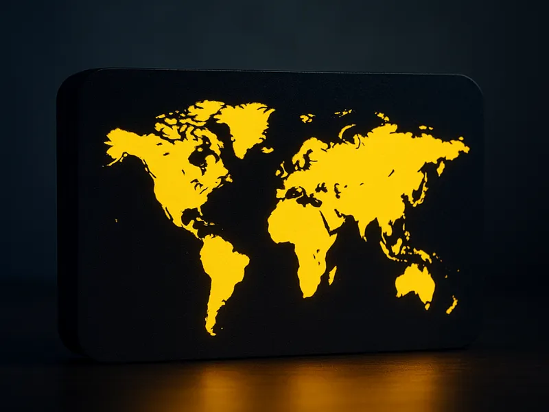 World Map Light Box / Boîte décorative carte monde