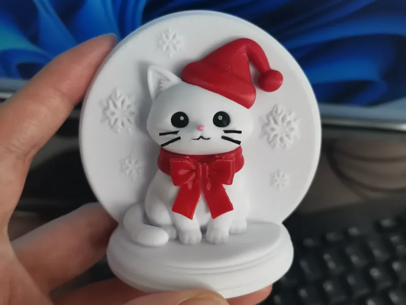 圣诞小猫冰箱贴（无需AMS)