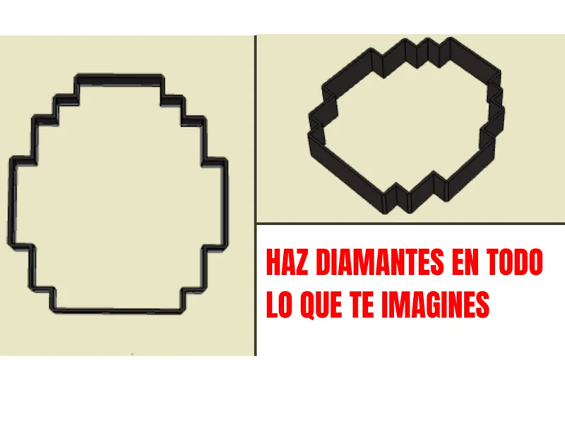 Molde Diamante de Minecraft