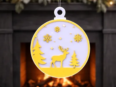 Reindeer christmas ornament– Dual color AMS ready