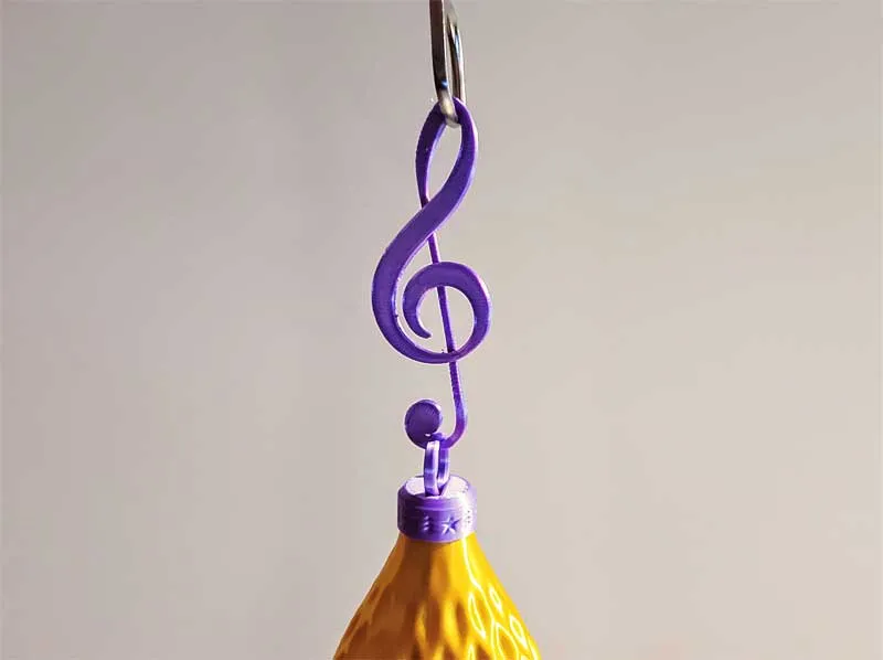 Clef shaped safety pin ornament  hook